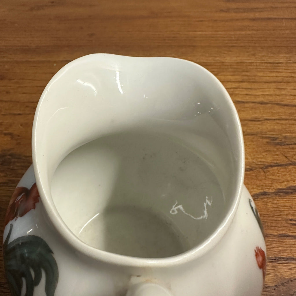 Antique C.T. Altwasser Germany Hen & Rooster Scenic Barnyard Creamer