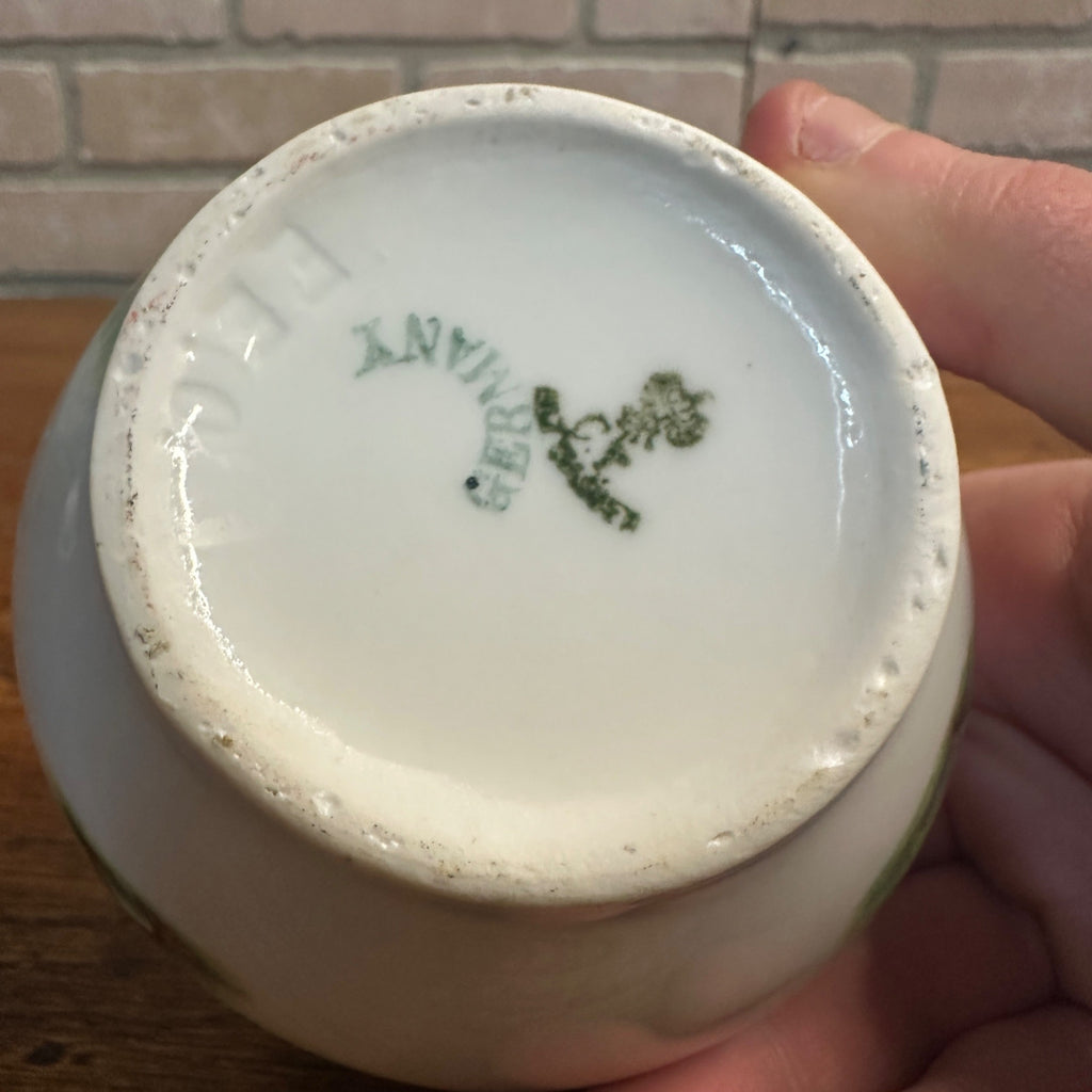 Antique C.T. Altwasser Germany Hen & Rooster Scenic Barnyard Creamer