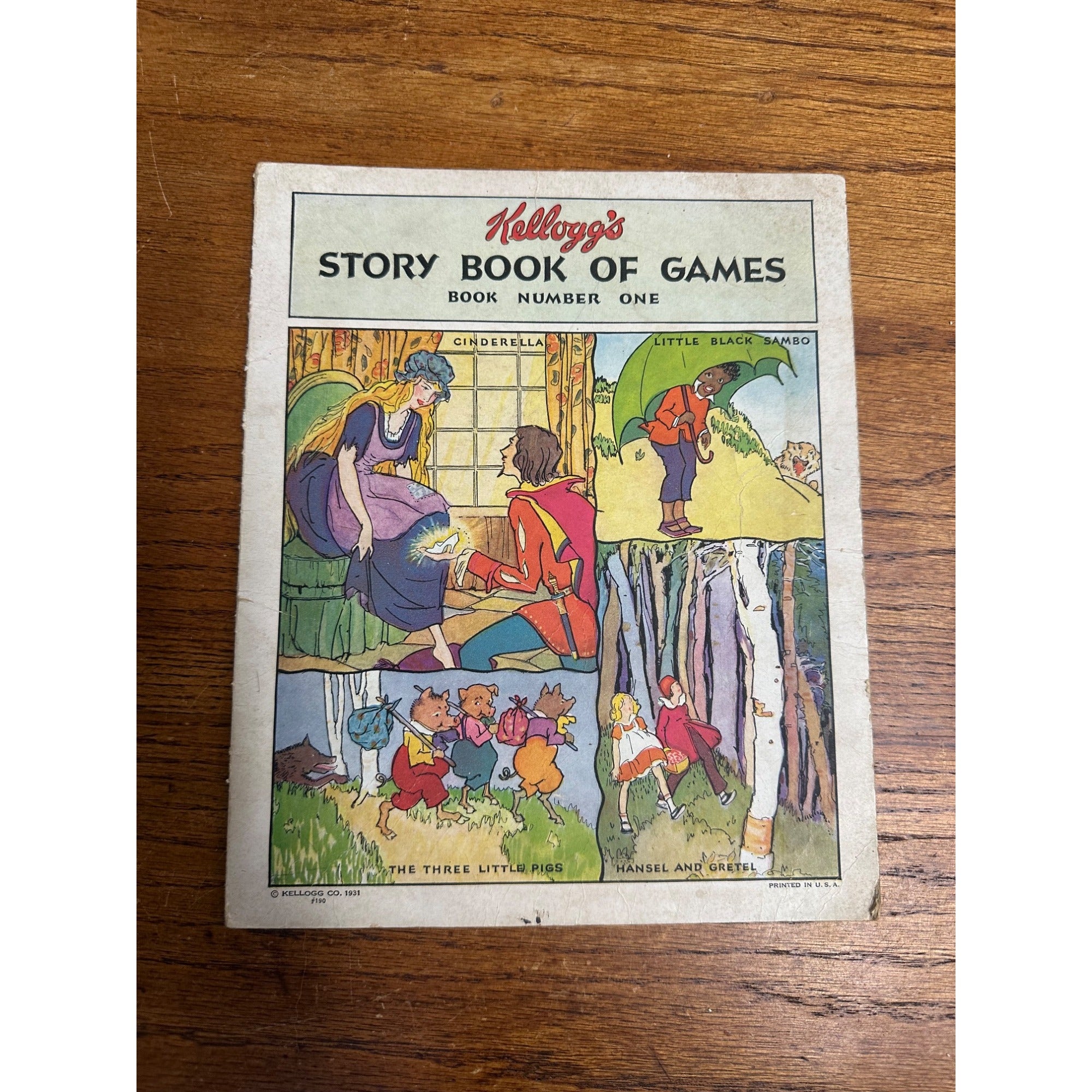 Vintage 1931 Kellogg's Story Book of Games Advertising Premium Black Sambo
