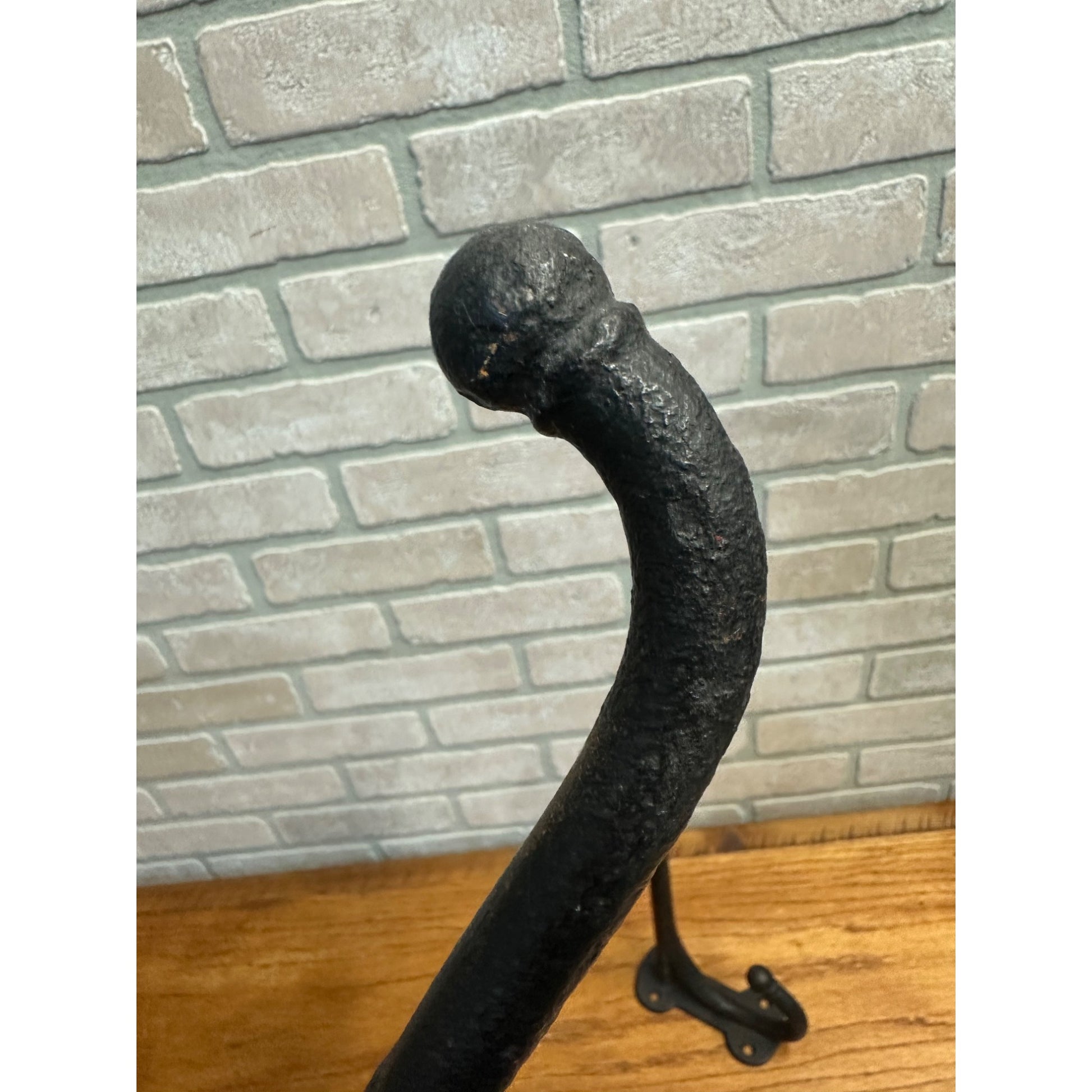 Antique Primitive Cast Iron Double Harness Hooks Pair Farm Hangers