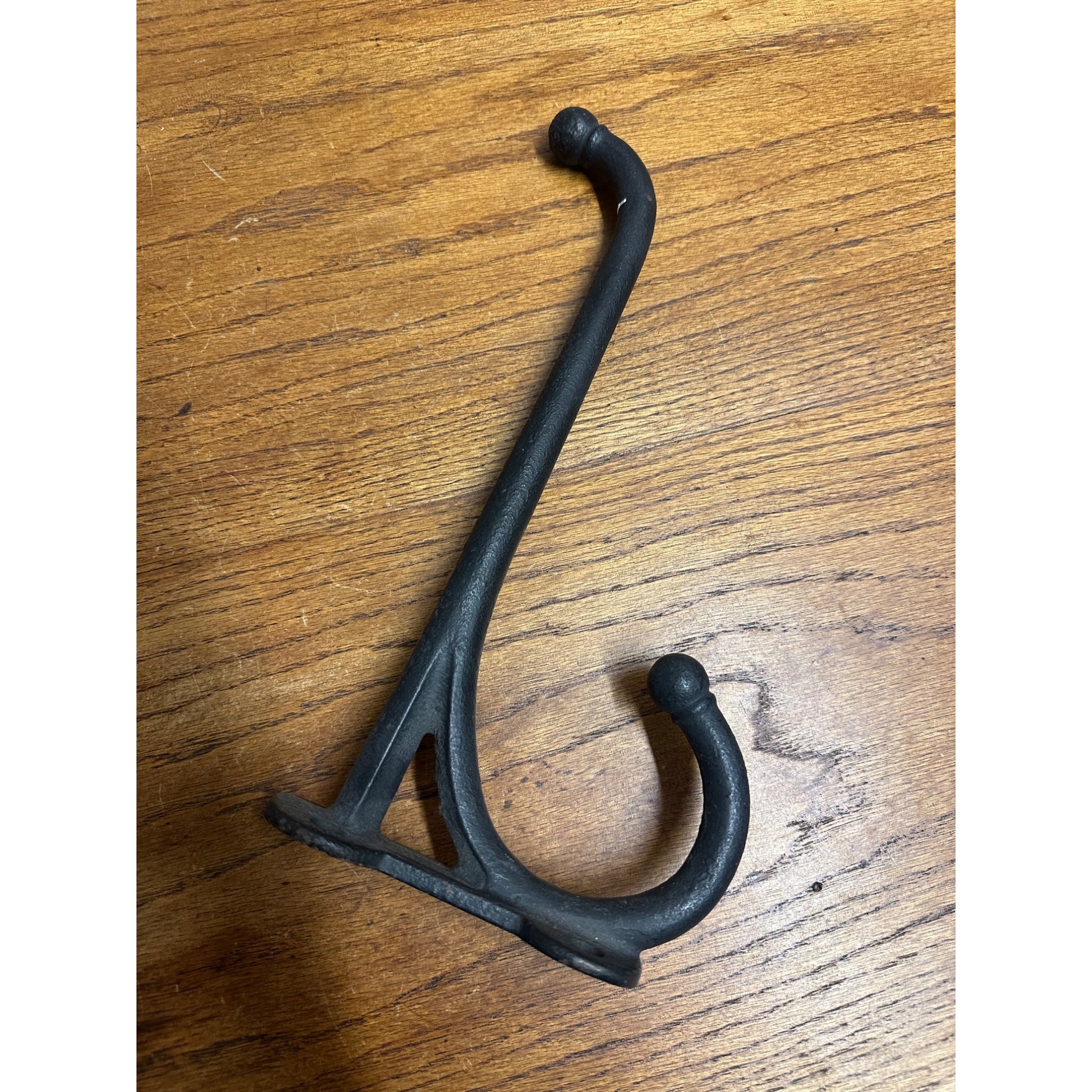 Antique Primitive Cast Iron Double Harness Hooks Pair Farm Hangers