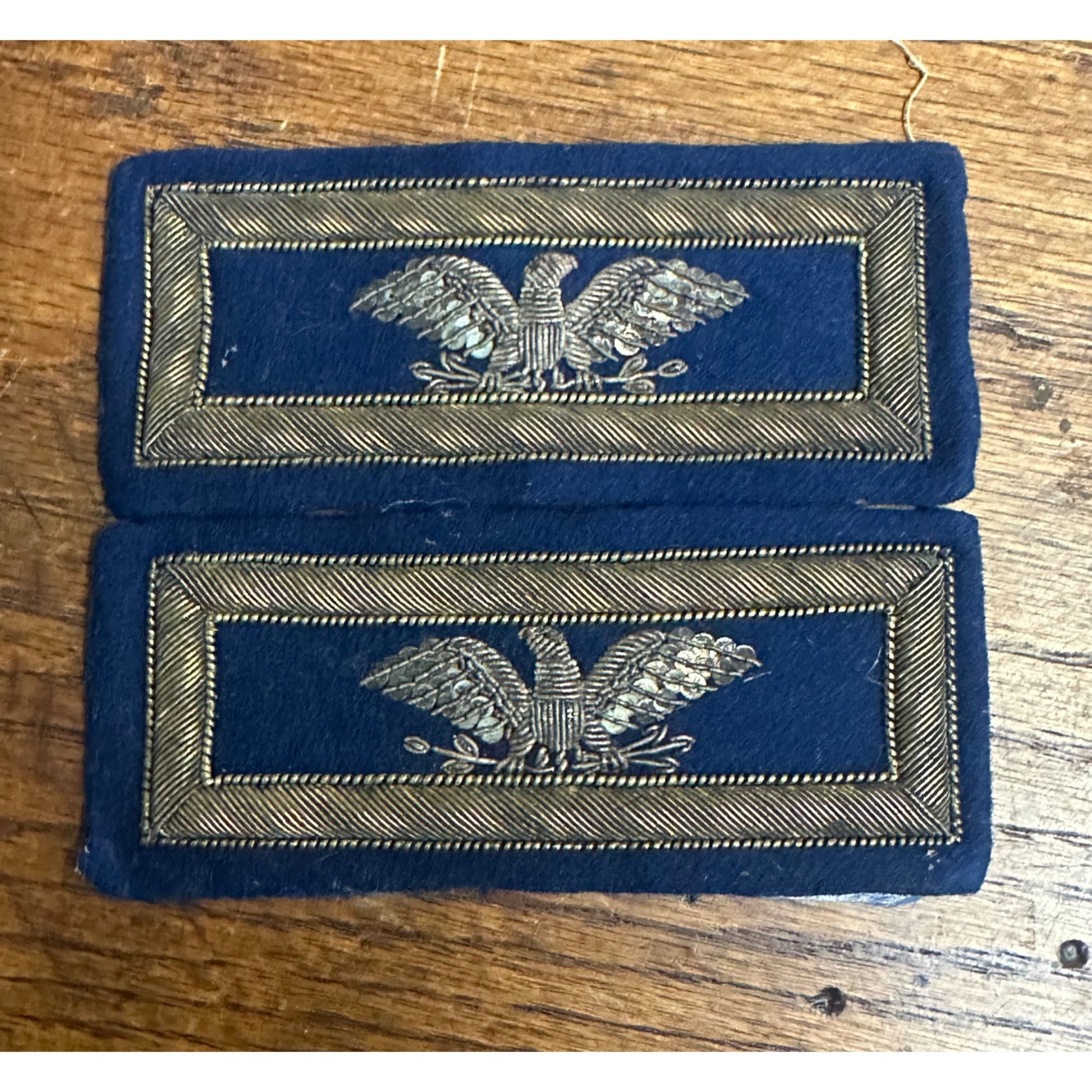 Original Rare Civil War Pair Full Colonel Officers Eagle Shoulder Boards Bullion