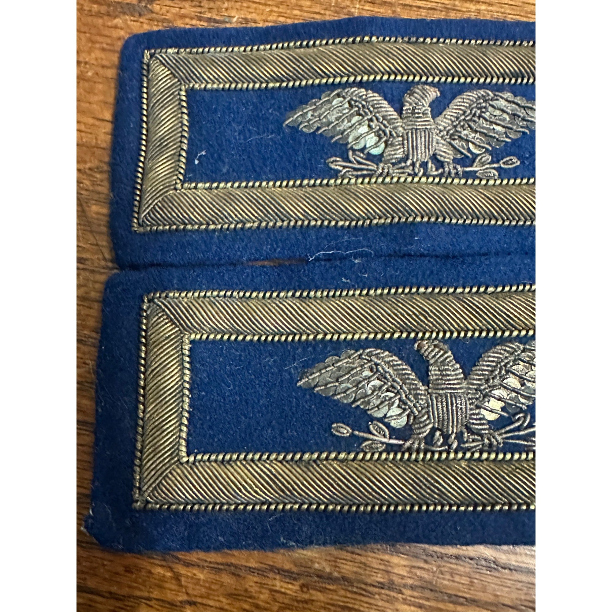 Original Rare Civil War Pair Full Colonel Officers Eagle Shoulder Boards Bullion