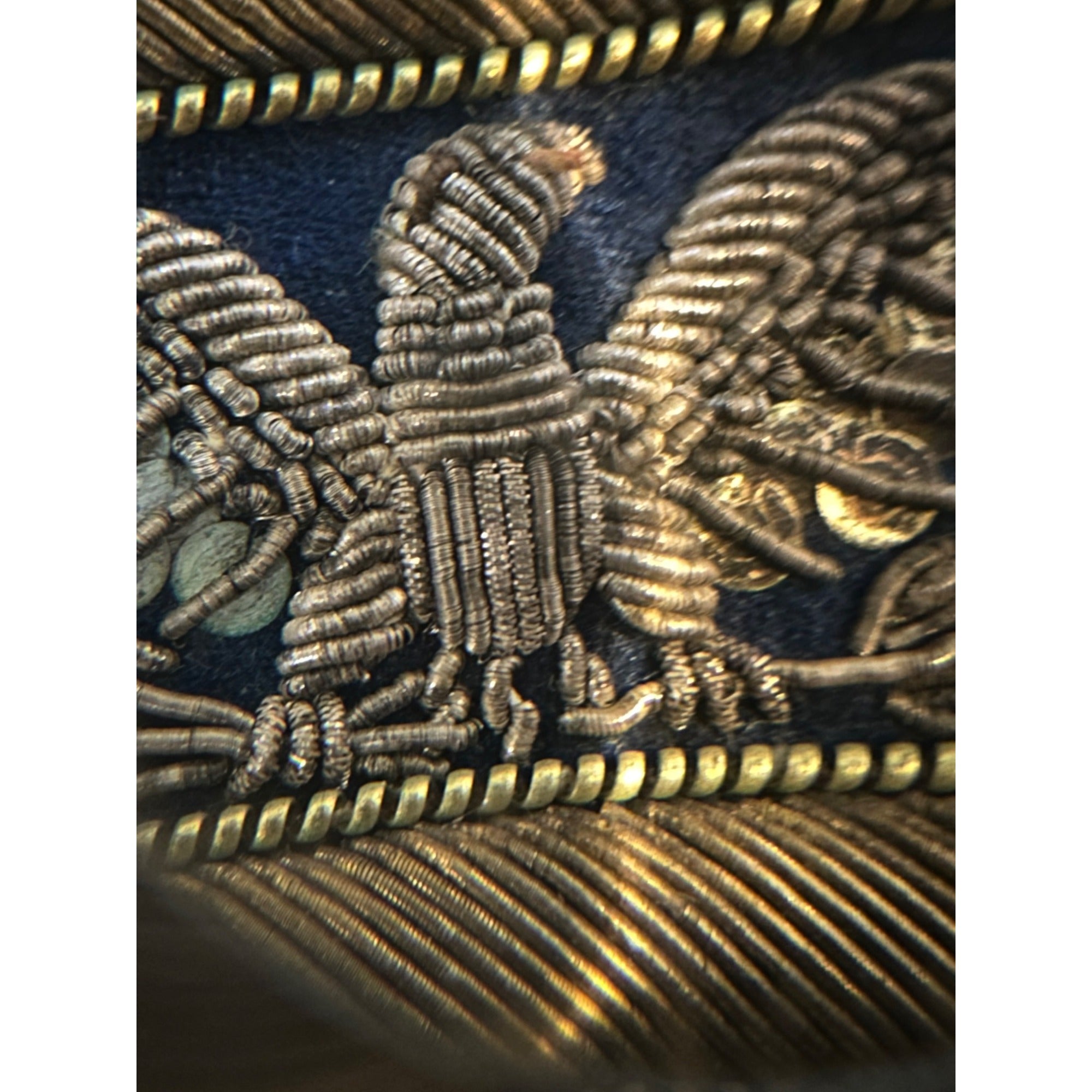 Original Rare Civil War Pair Full Colonel Officers Eagle Shoulder Boards Bullion