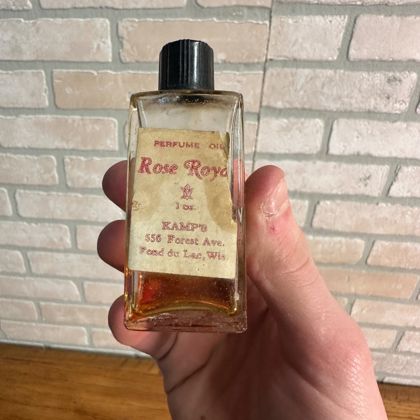 Vintage "Rose Royce" Rolls Rose Royal Kamp's Fond du Lac Wis Perfume Oil Bottle