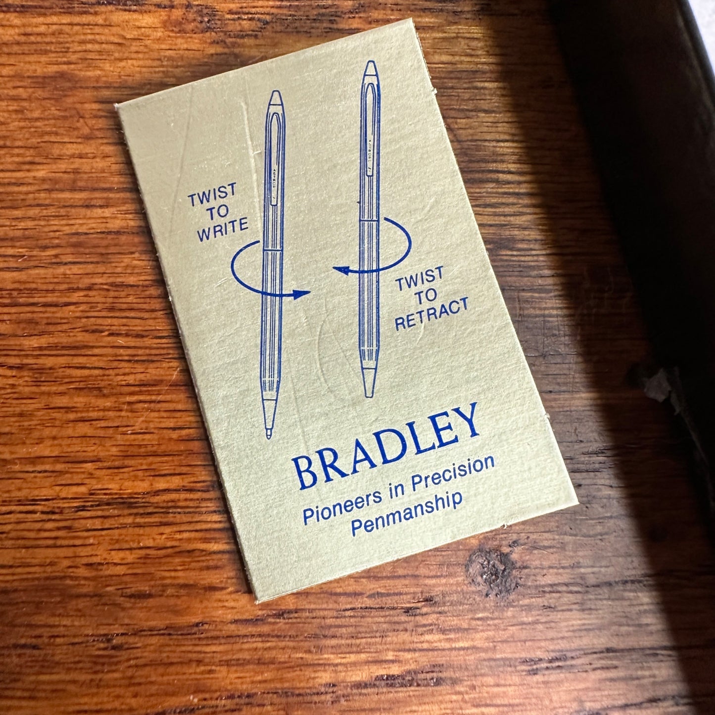 Bradley Gold Tone Pen with Case Canal Station USA Ballpoint Pen