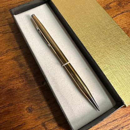 Bradley Gold Tone Pen with Case Canal Station USA Ballpoint Pen