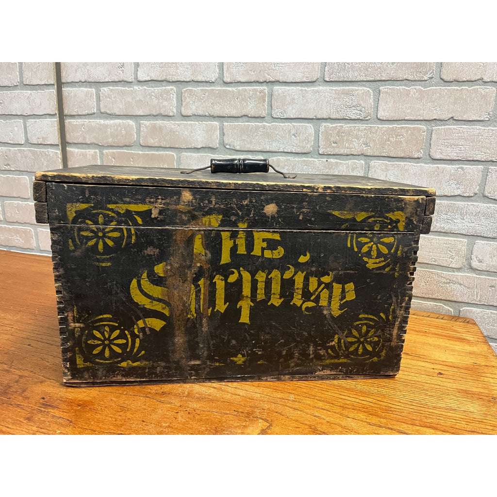 Antique Primitive 19th c. Eclipse Egg Carrier Crate Box Painted AAFA Farmhouse