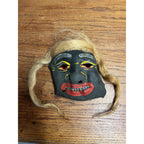 Vintage 1940s Halloween Child's Costume Mask w/ Hair - Cheesecloth Gauze