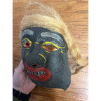 Vintage 1940s Halloween Child's Costume Mask w/ Hair - Cheesecloth Gauze