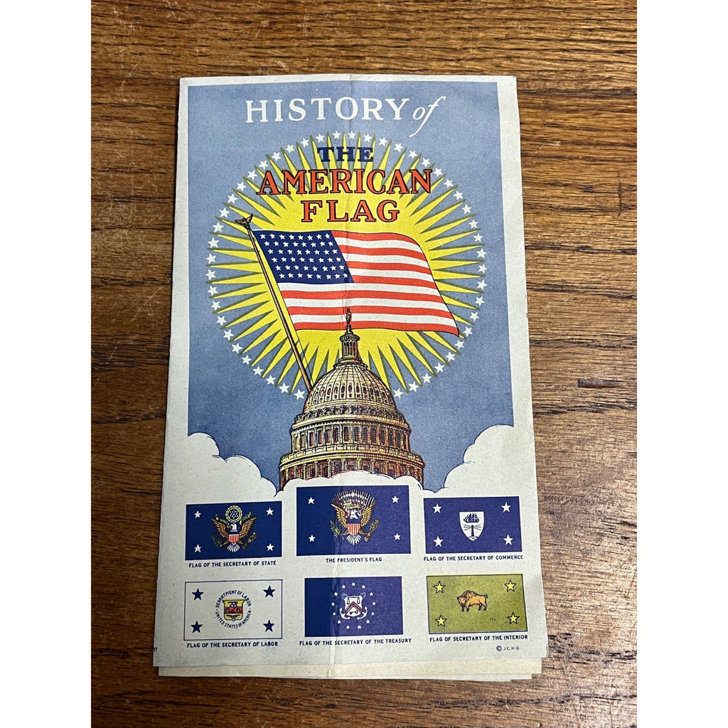 Vintage c1930s History of American Flag School Brochure Patriotic United States