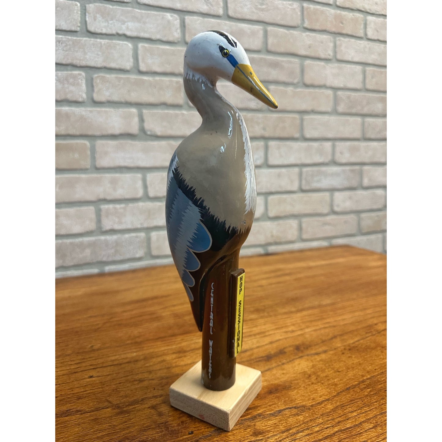 Central Waters Original Hand Painted 12" Blue Heron Beer Tap Handle