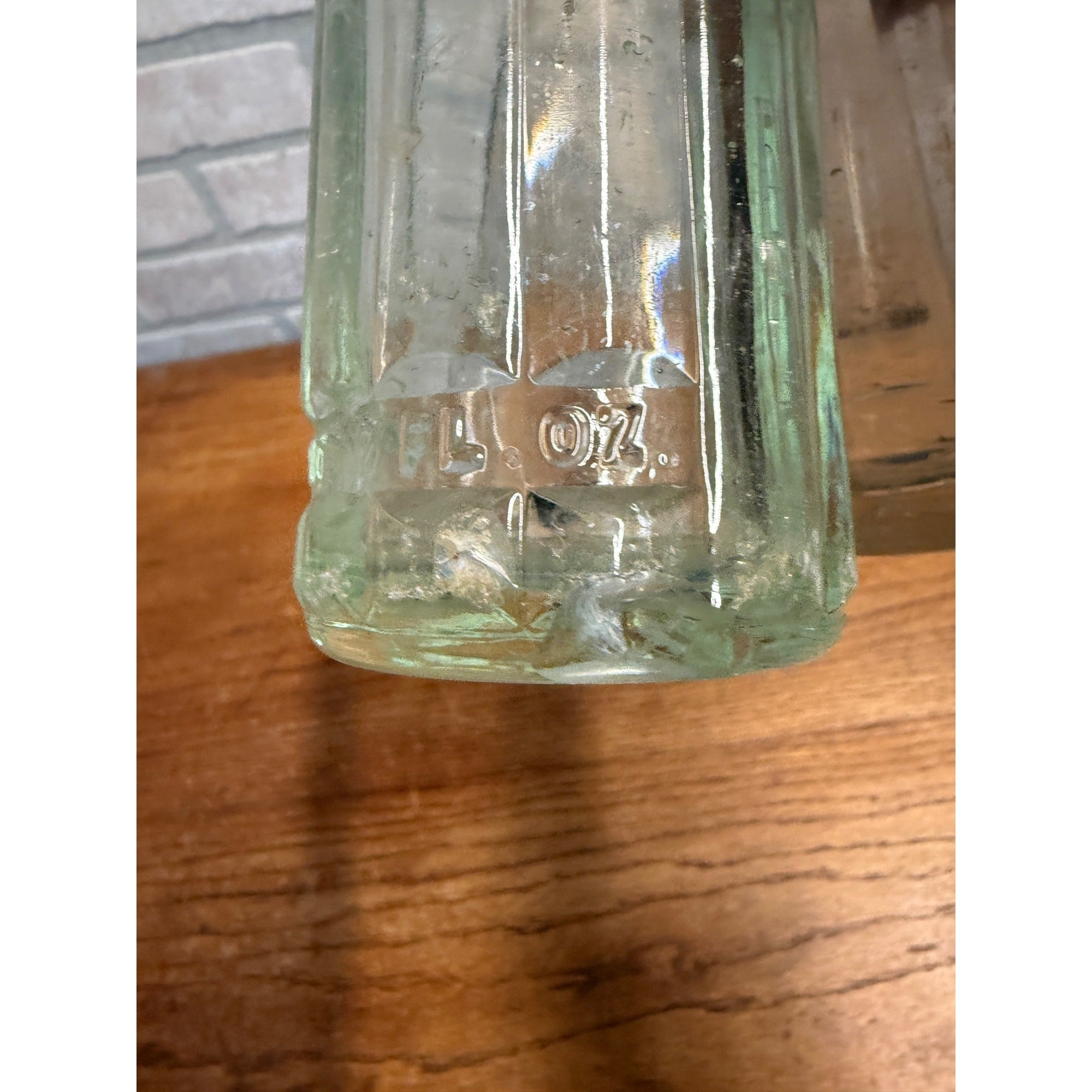 Pair Vintage Bottle Aqua Fauerbach Madison Wisconsin 7 Oz Soda Beer Aqua & Clear