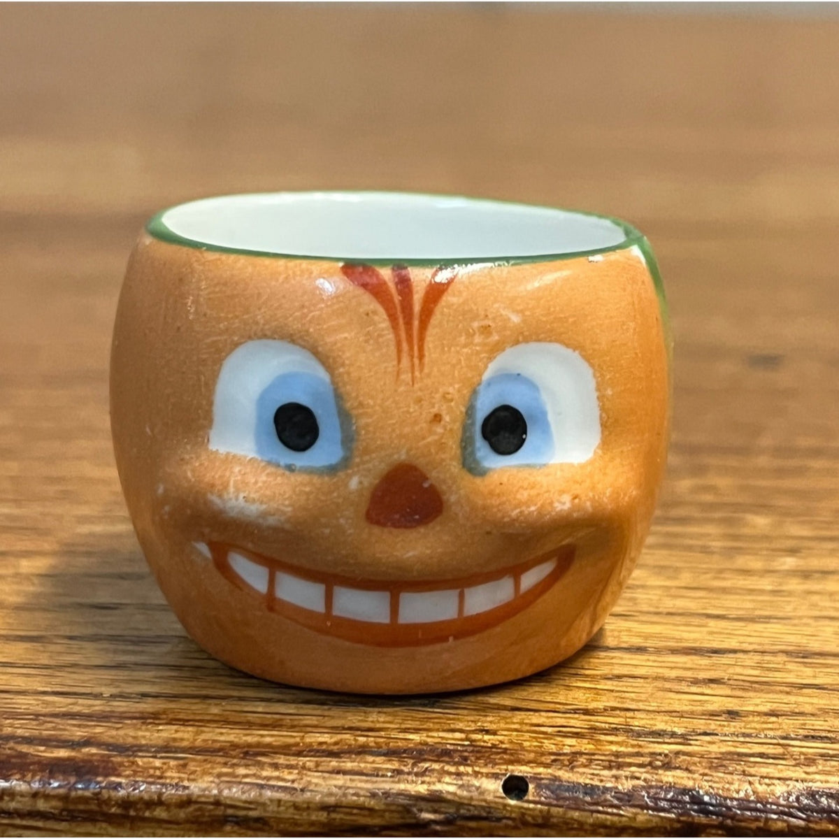 Rare Antique German Halloween Pumpkin Jack-o-Lantern Porcelain Childs Tea Cup