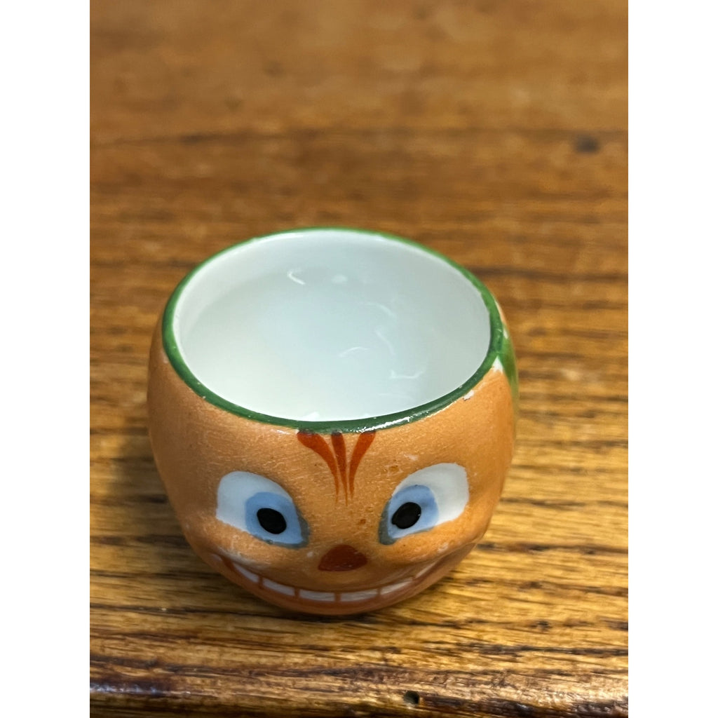 Rare Antique German Halloween Pumpkin Jack-o-Lantern Porcelain Childs Tea Cup