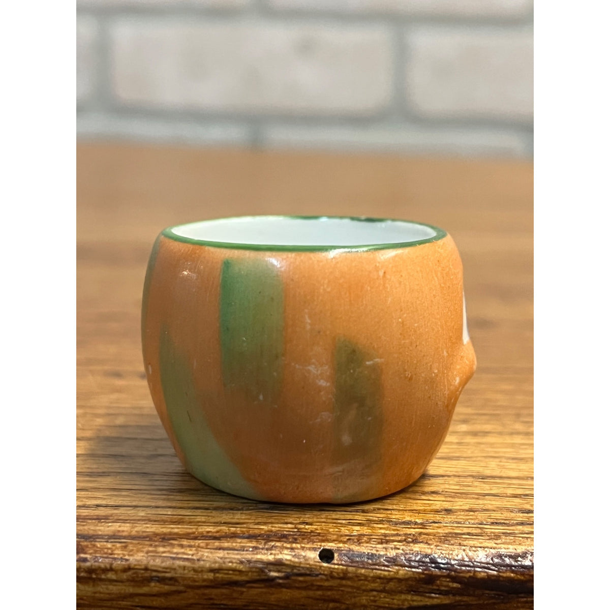 Rare Antique German Halloween Pumpkin Jack-o-Lantern Porcelain Childs Tea Cup