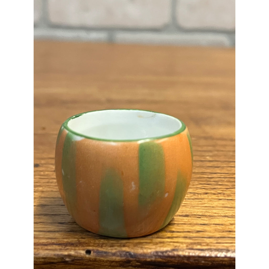 Rare Antique German Halloween Pumpkin Jack-o-Lantern Porcelain Childs Tea Cup