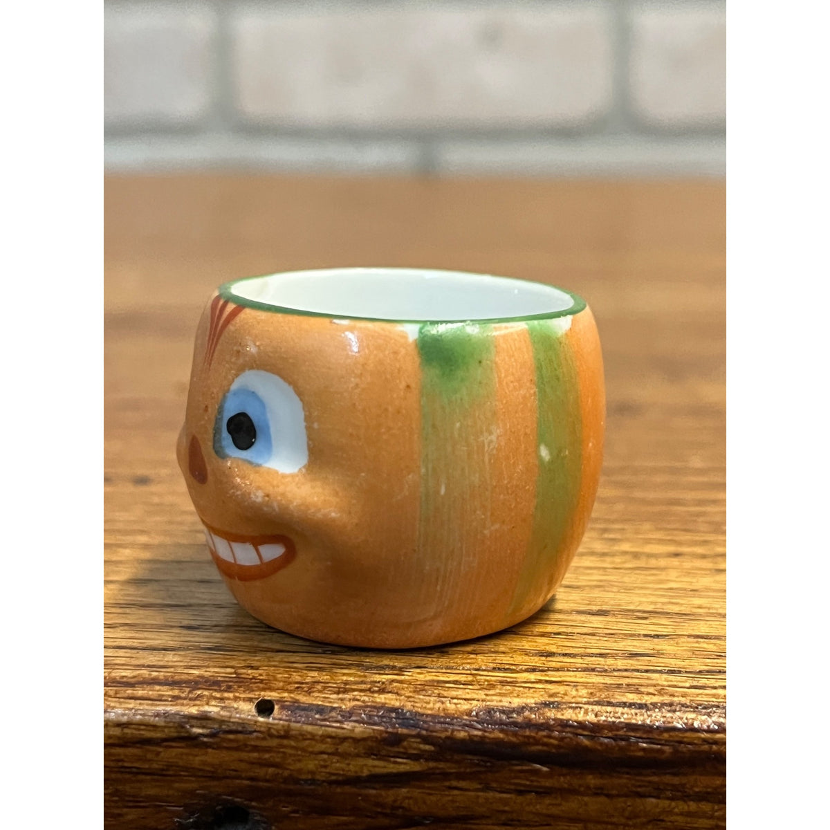 Rare Antique German Halloween Pumpkin Jack-o-Lantern Porcelain Childs Tea Cup