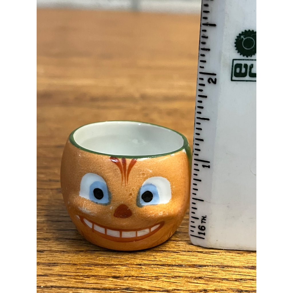Rare Antique German Halloween Pumpkin Jack-o-Lantern Porcelain Childs Tea Cup