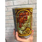 Vintage 3lb Folgers Coffee Tin Primitive Colonial Style Chicken Fruit Vegetables