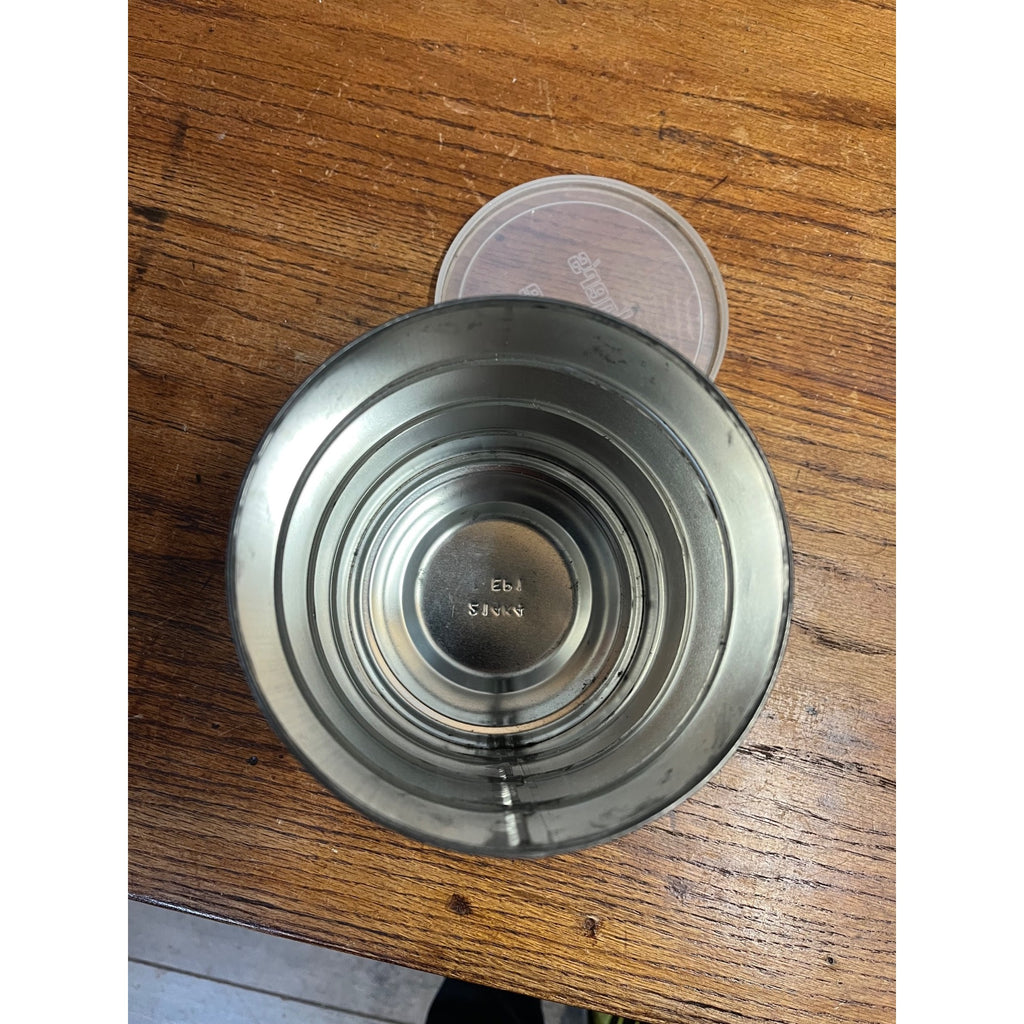 Vintage 3lb Folgers Coffee Tin Primitive Colonial Style Chicken Fruit Vegetables