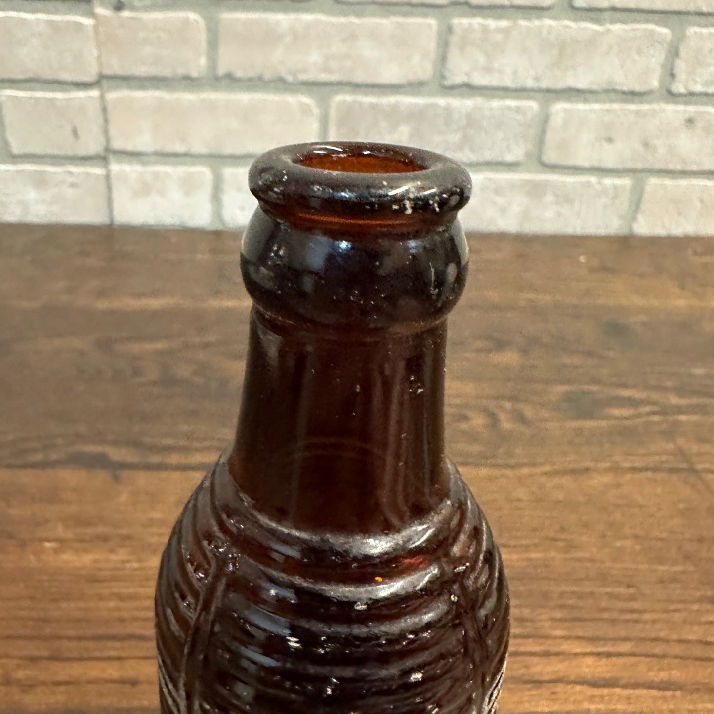 Marquette, MI, Orange Crush Amber Pyro Bottle 1955 Marquette Bottling Works