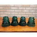 Vintage Aqua Teal Blue Hemingray No. 42 Glass Insulator Set of 4