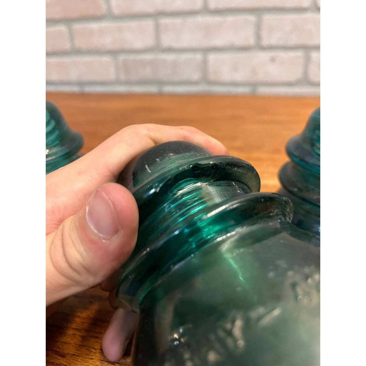 Vintage Aqua Teal Blue Hemingray No. 42 Glass Insulator Set of 4