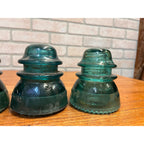 Vintage Aqua Teal Blue Hemingray No. 42 Glass Insulator Set of 4