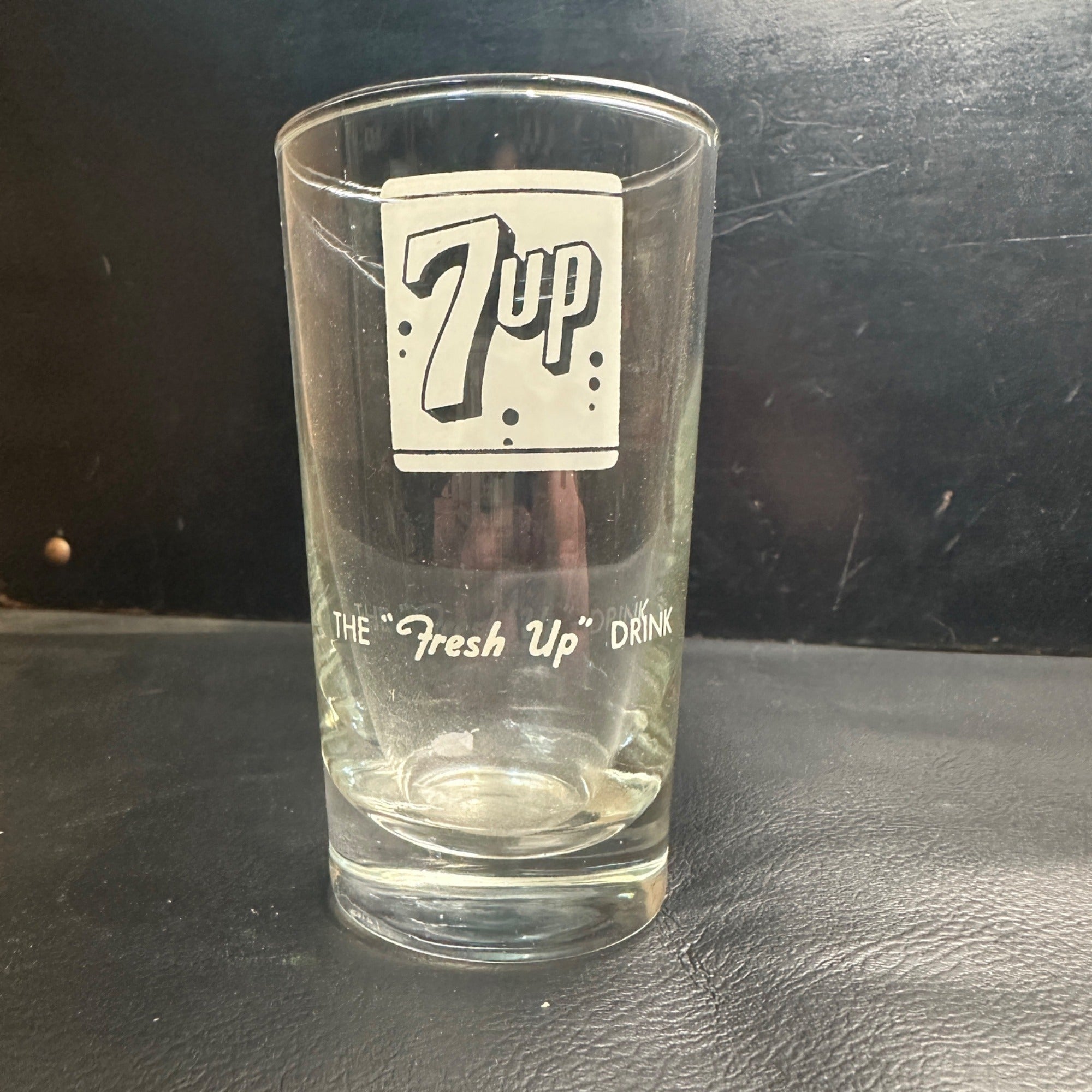 Vintage 7up  Soda Fountain Glass The 'Fresh Up" Drink Seven Up