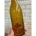 Pre-Pro 1890s Excelsior Bottling Danville Yellow Amber Beer Bottle Embossed PA