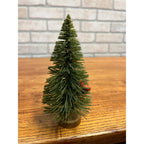 Vintage 1950s Christmas Bottle Brush Tree - Japan - 6" Tall w/ Red Berries Putz