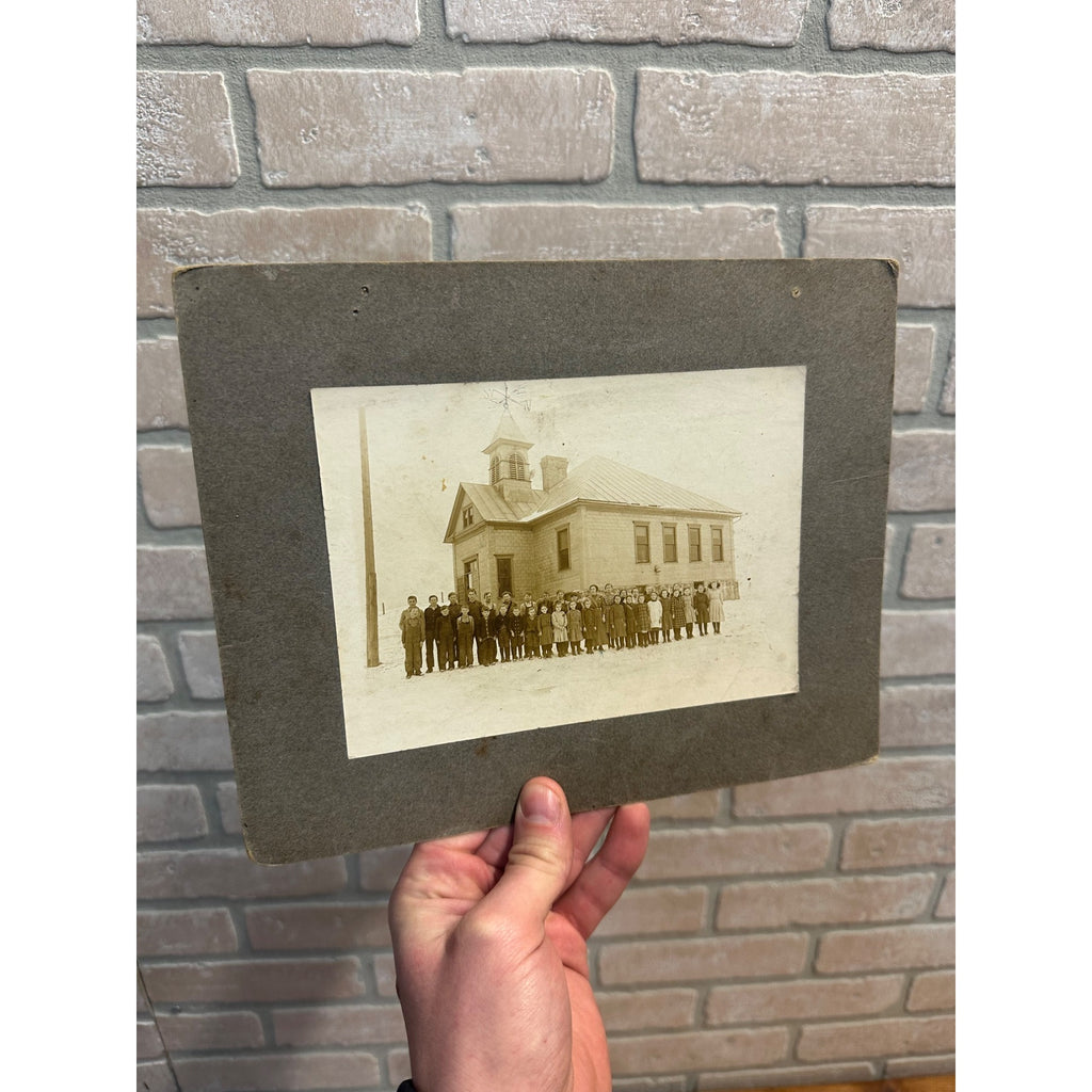 Antique c1915 Original Cabinet Card Photo Rosecrans School Manitowoc Wis Photograph