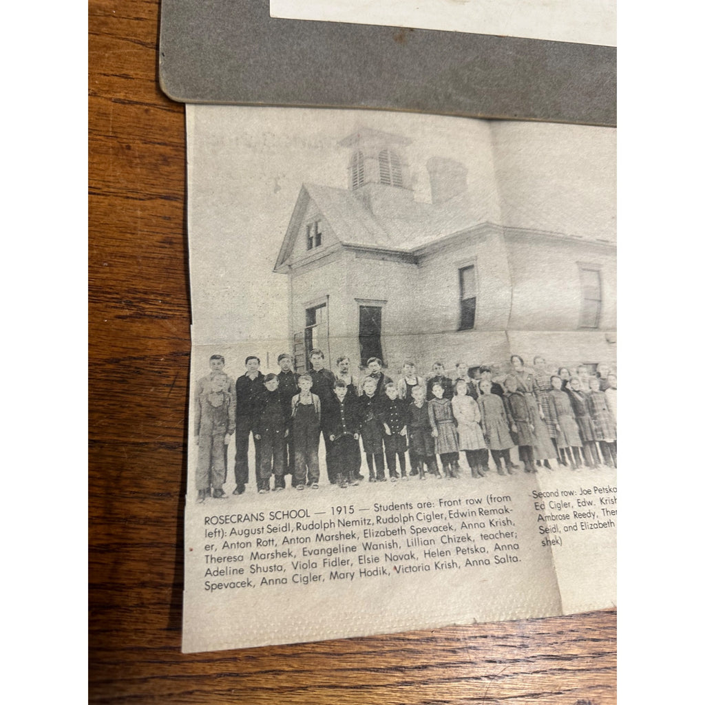 Antique c1915 Original Cabinet Card Photo Rosecrans School Manitowoc Wis Photograph