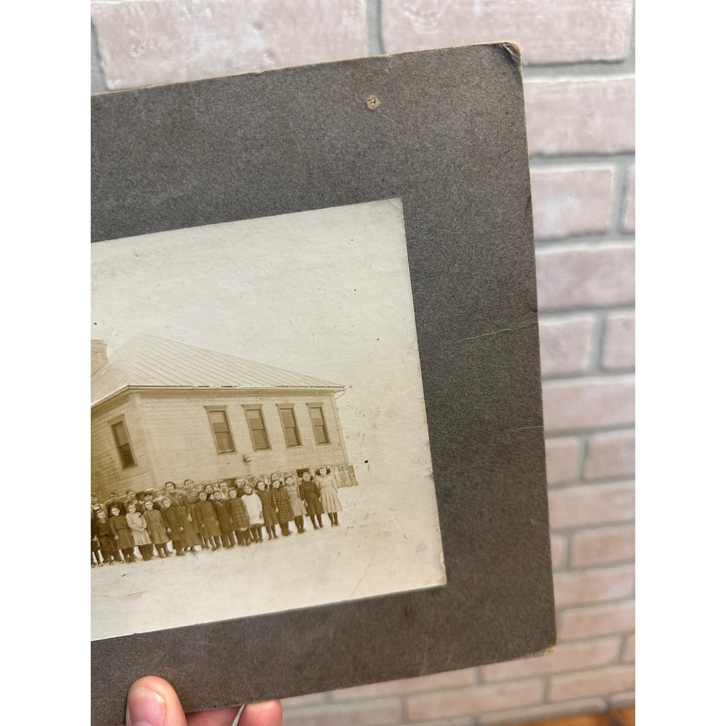 Antique c1915 Original Cabinet Card Photo Rosecrans School Manitowoc Wis Photograph