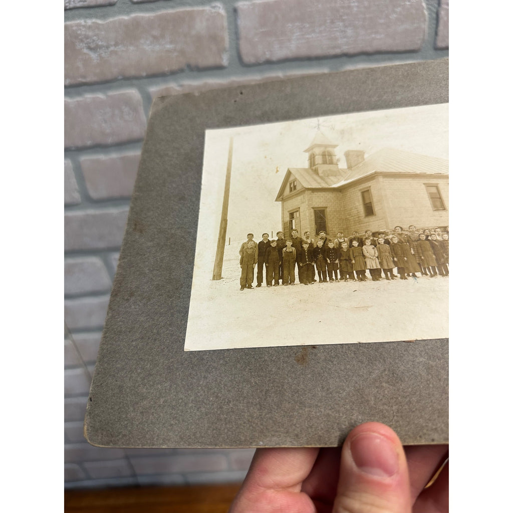 Antique c1915 Original Cabinet Card Photo Rosecrans School Manitowoc Wis Photograph
