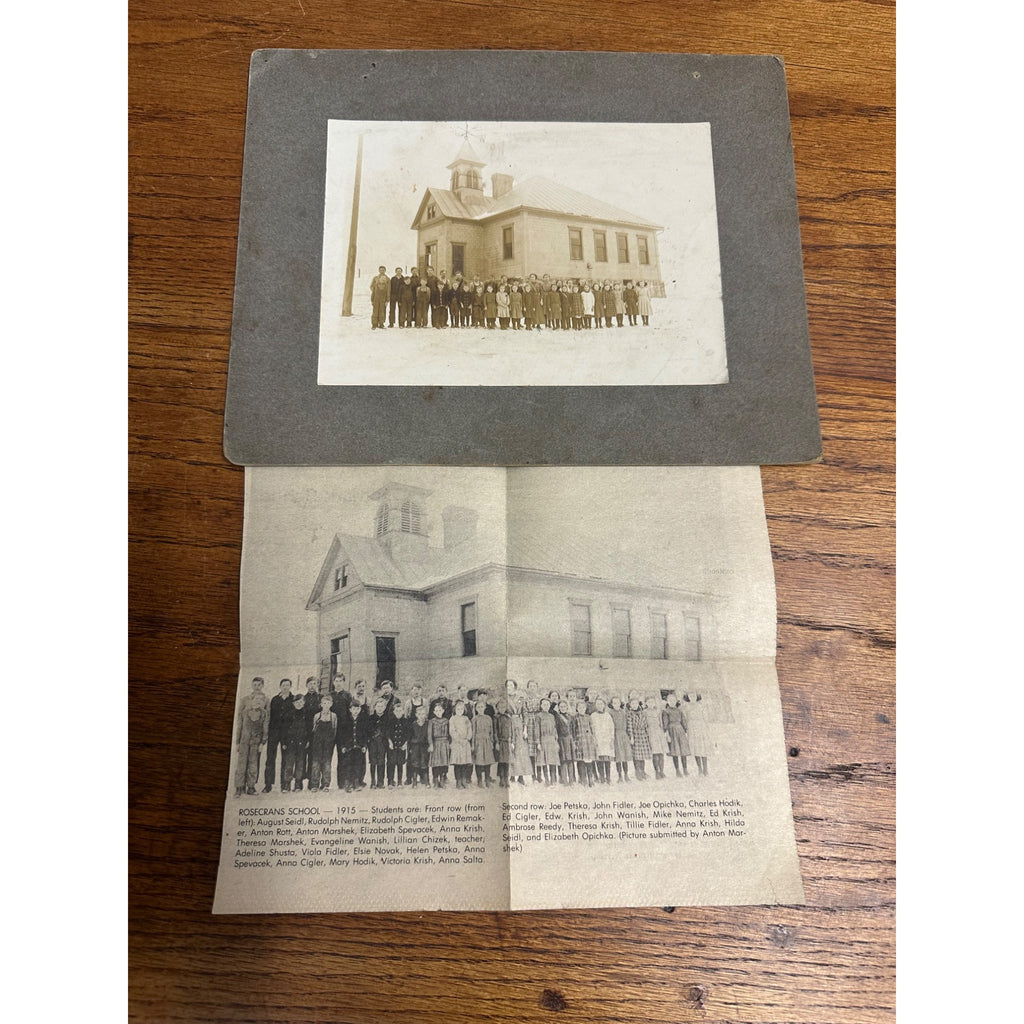 Antique c1915 Original Cabinet Card Photo Rosecrans School Manitowoc Wis Photograph