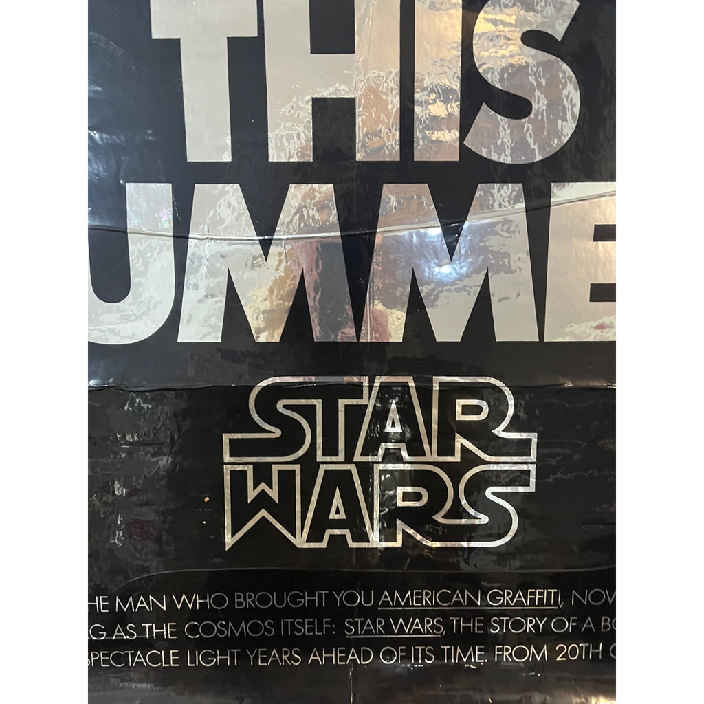 Original 1977 Star Wars Advance Teaser Movie Poster Coming To Your Galaxy Summer