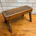 Antique Rustic Wooden Primitive Stool Log 4-Legged Seat Cabin Decor 1930s.
