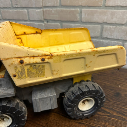 Vintage Large Tonka Dump Truck, Yellow XMB-975 Tires, Pressed Metal For parts