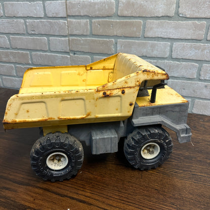 Vintage Large Tonka Dump Truck, Yellow XMB-975 Tires, Pressed Metal For parts