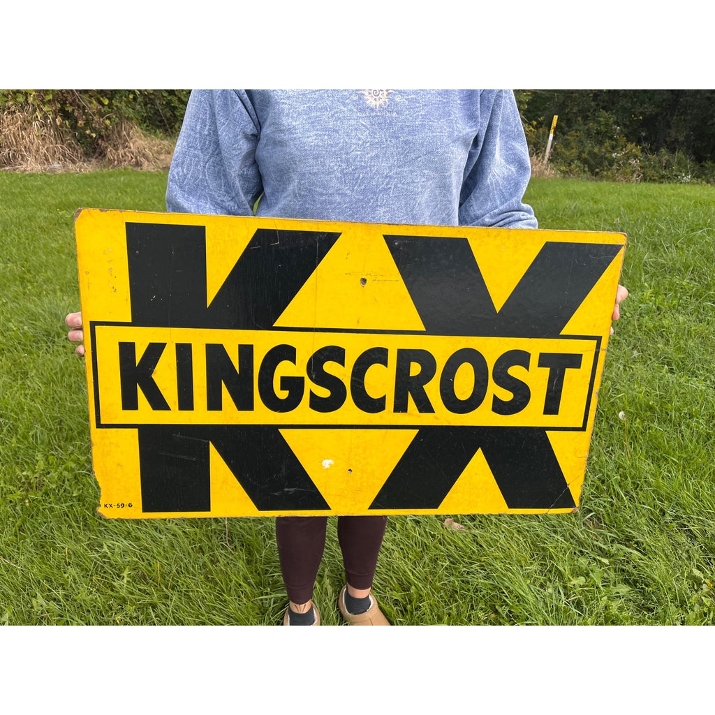 Vintage Kingscrost Double Sided Masonite Sign 18" x 30" Farm  Advertising