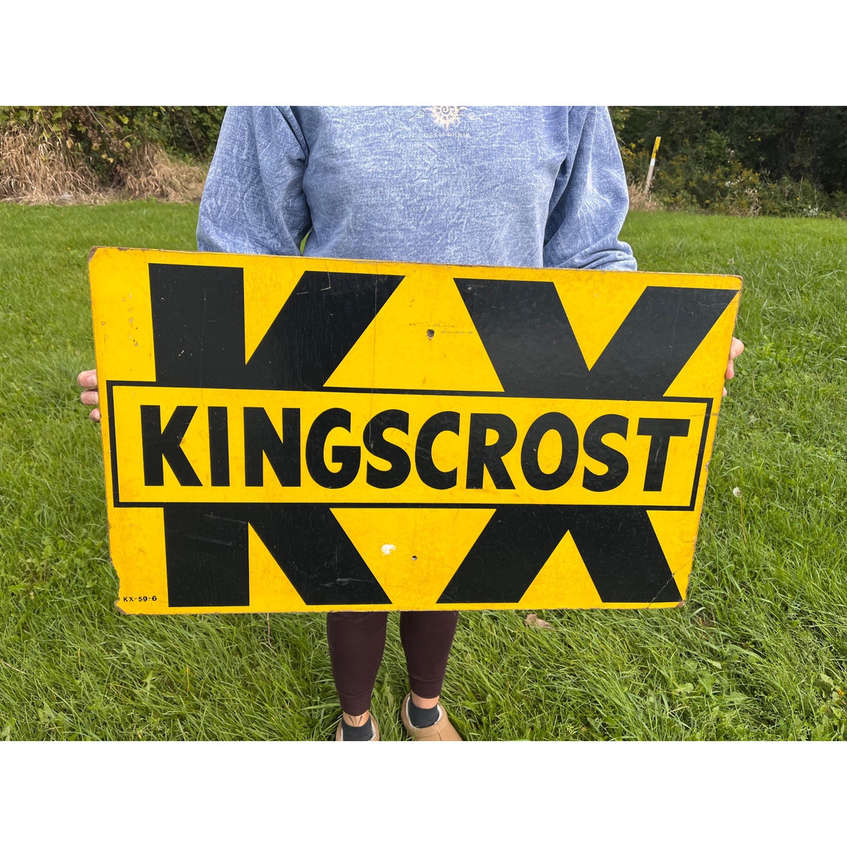 Vintage Kingscrost Double Sided Masonite Sign 18" x 30" Farm  Advertising