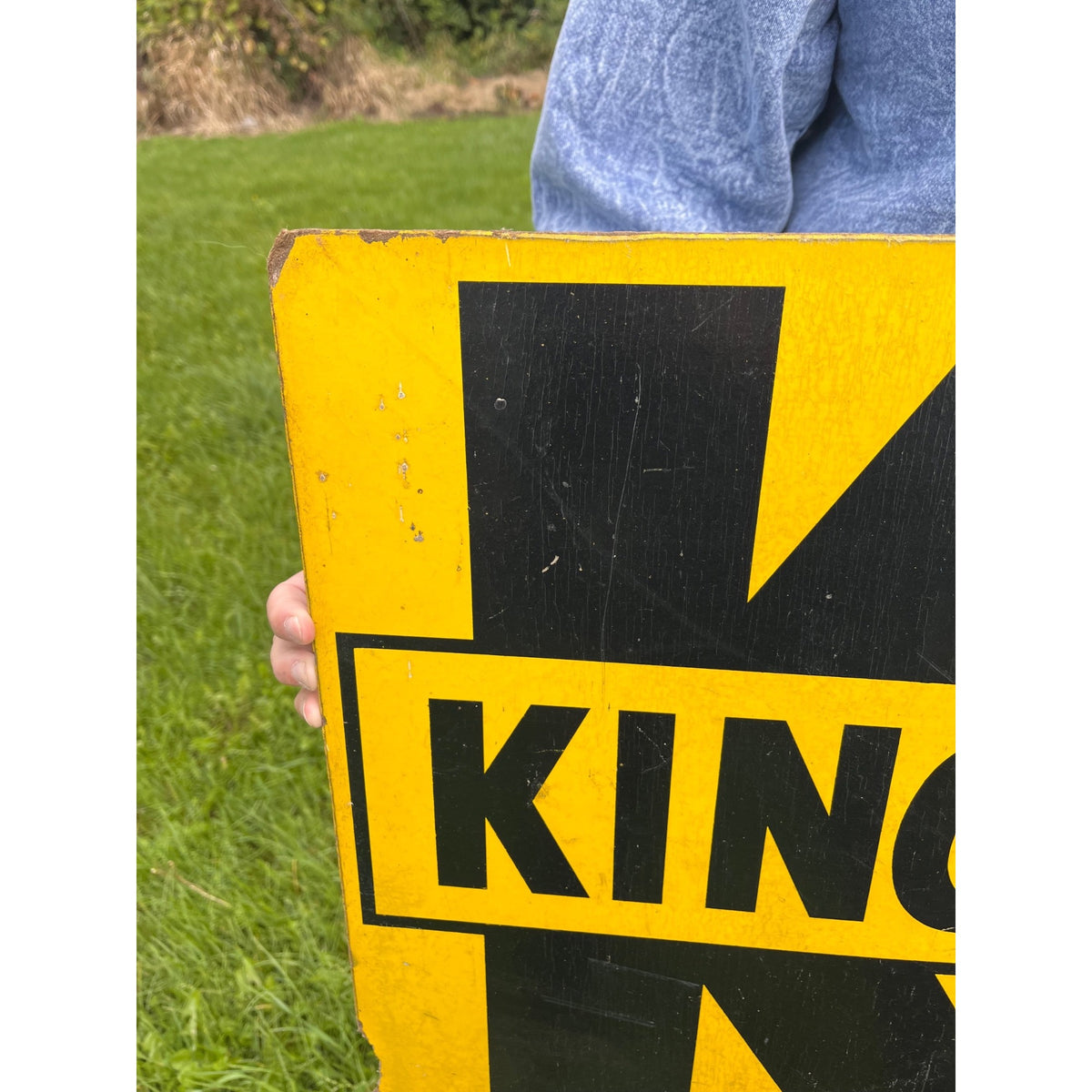 Vintage Kingscrost Double Sided Masonite Sign 18" x 30" Farm  Advertising