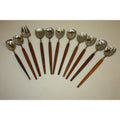 11 Vintage Rostfri Swedish MCM Salad Serving Spoons Utensils Stainless & Teak