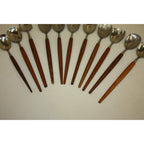 11 Vintage Rostfri Swedish MCM Salad Serving Spoons Utensils Stainless & Teak