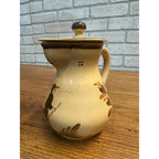 RARE Vintage HB Henriot Quimper Soleil Brown Hand-Painted Coffee Pot Pitcher