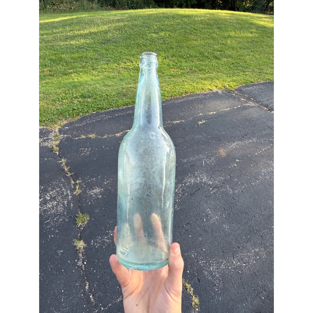 Vintage Aqua Blue KCB or K.C. & Co Emossed 11-3/4" Bottle Soda