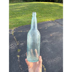Vintage Aqua Blue KCB or K.C. & Co Emossed 11-3/4" Bottle Soda