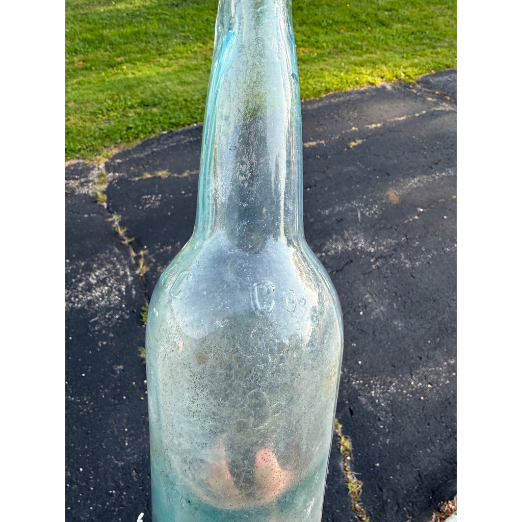 Vintage Aqua Blue KCB or K.C. & Co Emossed 11-3/4" Bottle Soda